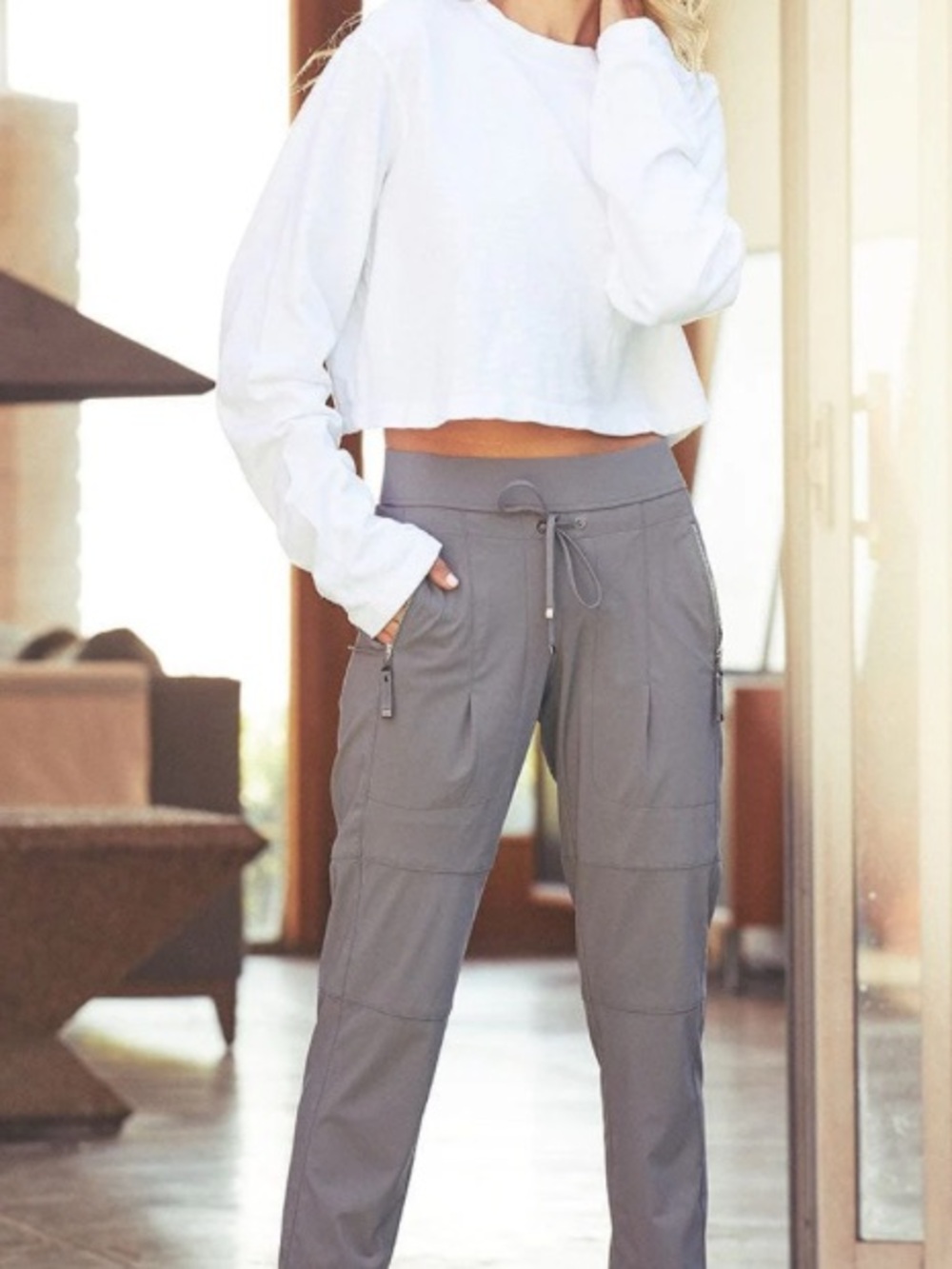 Raffaello Rossi Candy Das Original Light Gray Drawstring Joggers 6
